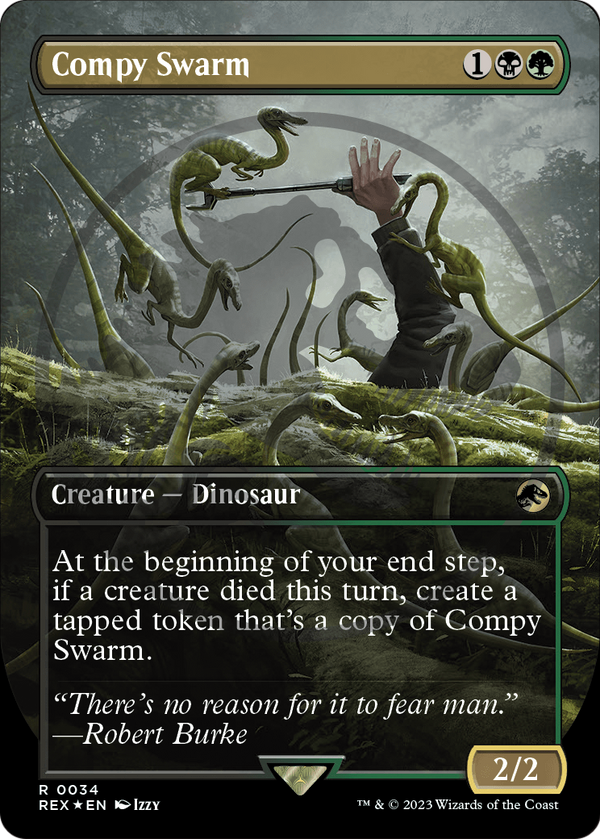 Compy Swarm (Borderless) (Emblem) (REX-034) - Jurassic World Collection Foil