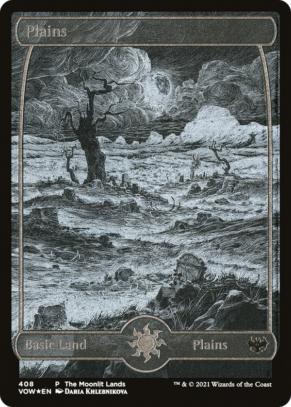 Plains (Moonlit Land) (Foil Etched) (WPN-408) - Innistrad: Crimson Vow Foil
