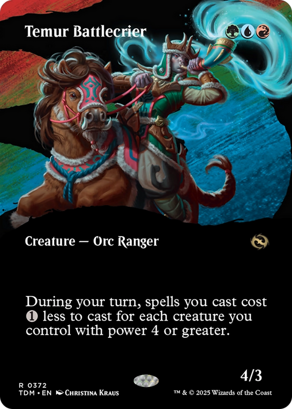 Temur Battlecrier (Borderless) (TDM-372) - Tarkir: Dragonstorm: (Showcase) Foil