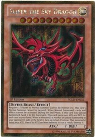 Slifer the Sky Dragon (PGLD-EN032) - Premium Gold 1st Edition