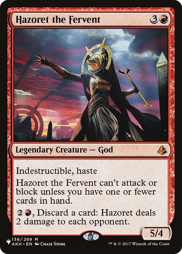 Hazoret the Fervent (LIST-AKH-136) - The List