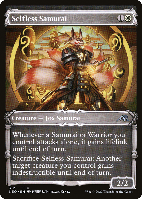 Selfless Samurai (Showcase) (NEO-312) - Kamigawa: Neon Dynasty: (Showcase)