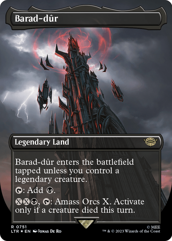 Barad-dur (0751) (Borderless) (Surge Foil) (LTR-751) - The Lord of the Rings: Tales of Middle-earth Foil