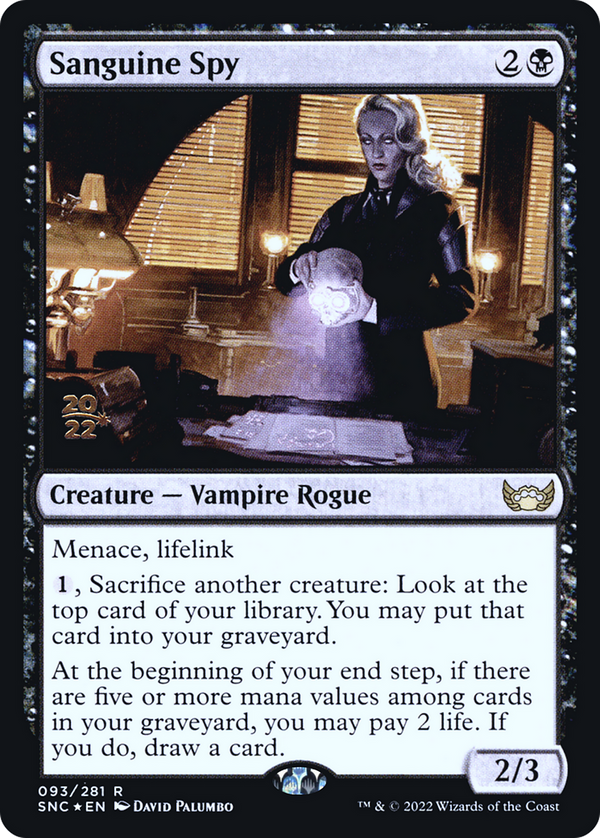 Sanguine Spy (PRE-093) - Streets of New Capenna Promos Foil