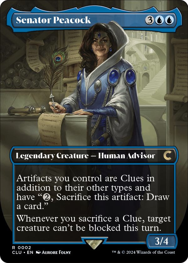 Senator Peacock (Borderless) (CLU-002) - Ravnica: Clue Edition