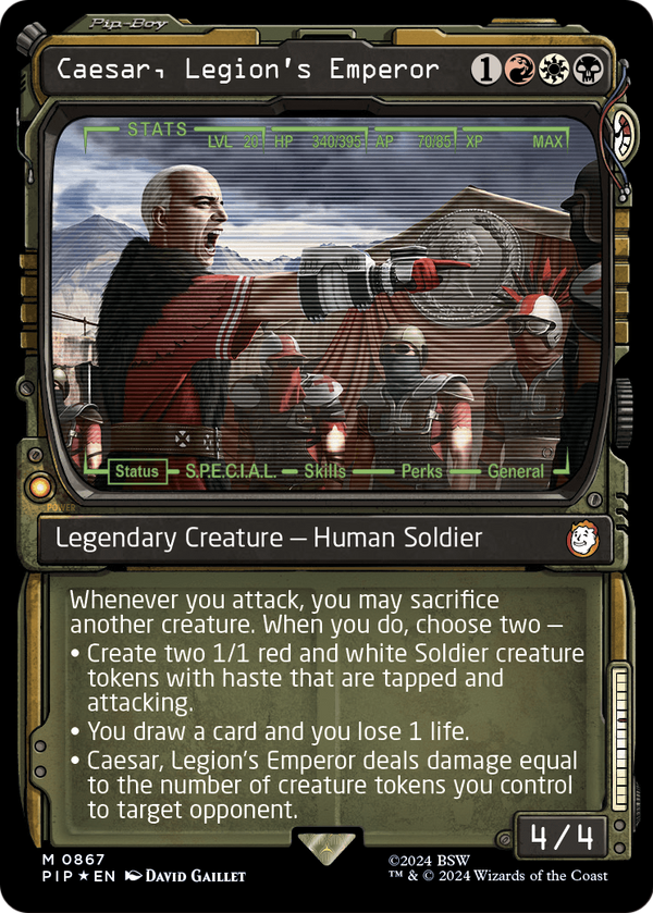Caesar, Legion's Emperor (Showcase) (Surge Foil) (PIP-867) - Fallout: (Showcase) Foil