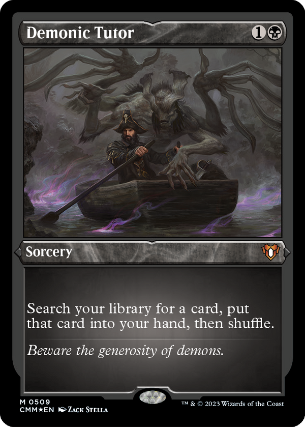Demonic Tutor (Foil Etched) (CMM-509) - Commander Masters Foil