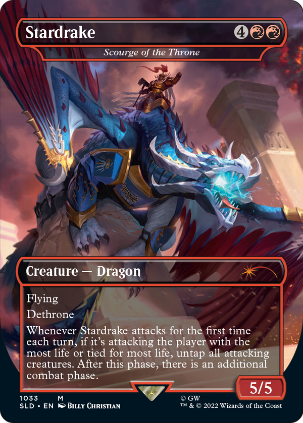 Stardrake - Scourge of the Throne (Borderless) (SLD-1033) - Secret Lair Drop / Stardrake (Borderless) Foil