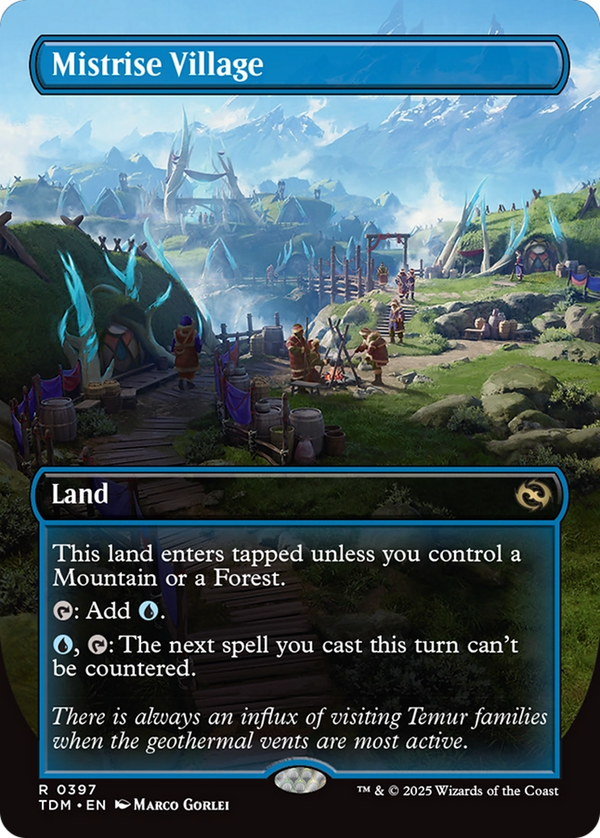 Mistrise Village (Borderless) (TDM-397) - Tarkir: Dragonstorm