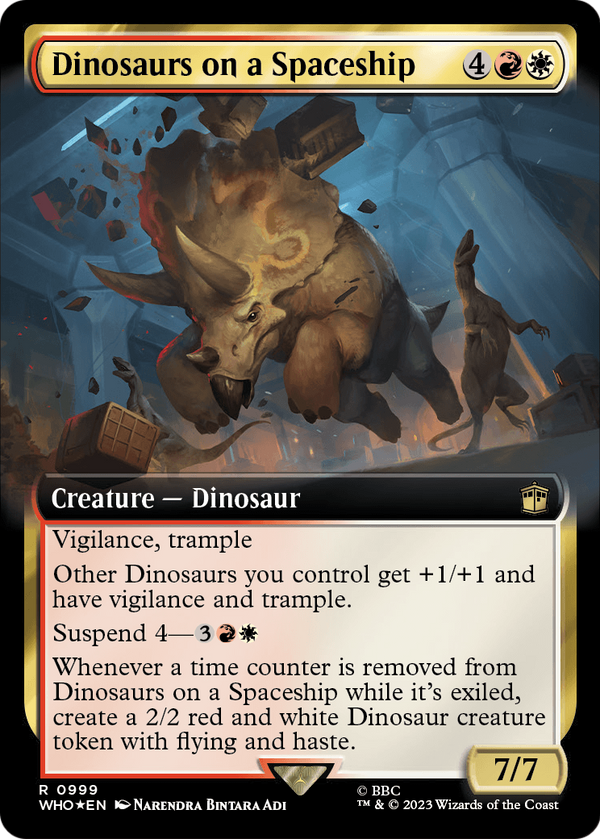 Dinosaurs on a Spaceship (Extended Art) (Surge Foil) (WHO-999) - Doctor Who: (Extended Art) Foil