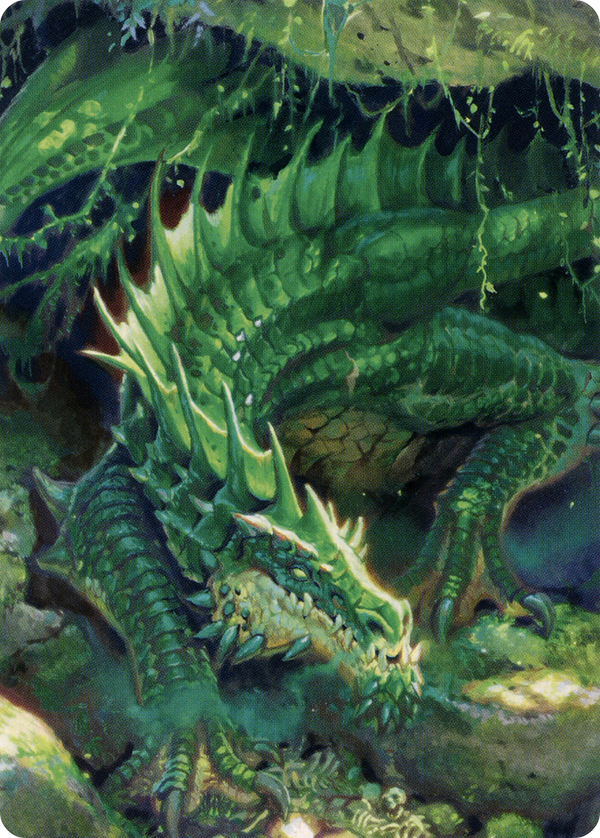 Lurking Green Dragon // Lurking Green Dragon (ACLB-001) - Battle for Baldur's Gate Art Series (Borderless) Foil