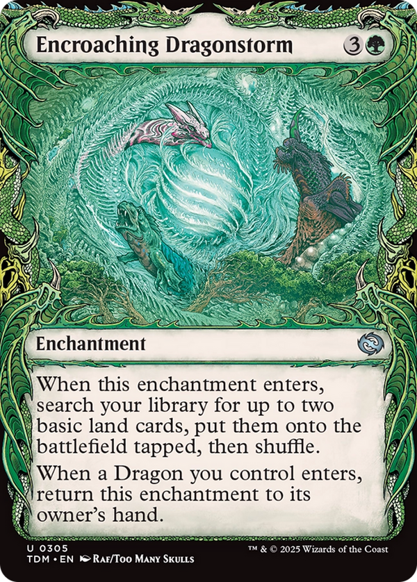 Encroaching Dragonstorm (Showcase) (TDM-305) - Tarkir: Dragonstorm: (Showcase, enchantment)