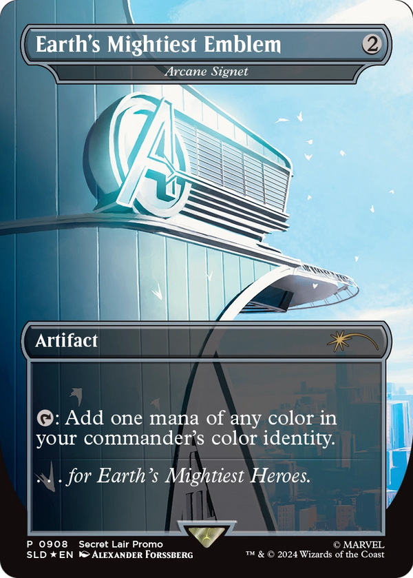 Arcane Signet (SLD-908) - Secret Lair Drop / Earth's Mightiest Emblem (Borderless) Foil