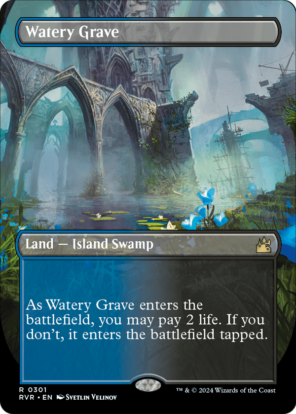 Watery Grave (Borderless) (RVR-301) - Ravnica Remastered Foil