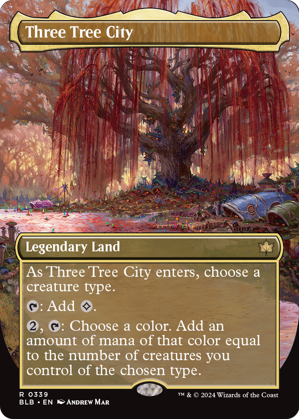 Three Tree City (Borderless) (0339) (BLB-339) - Bloomburrow Foil