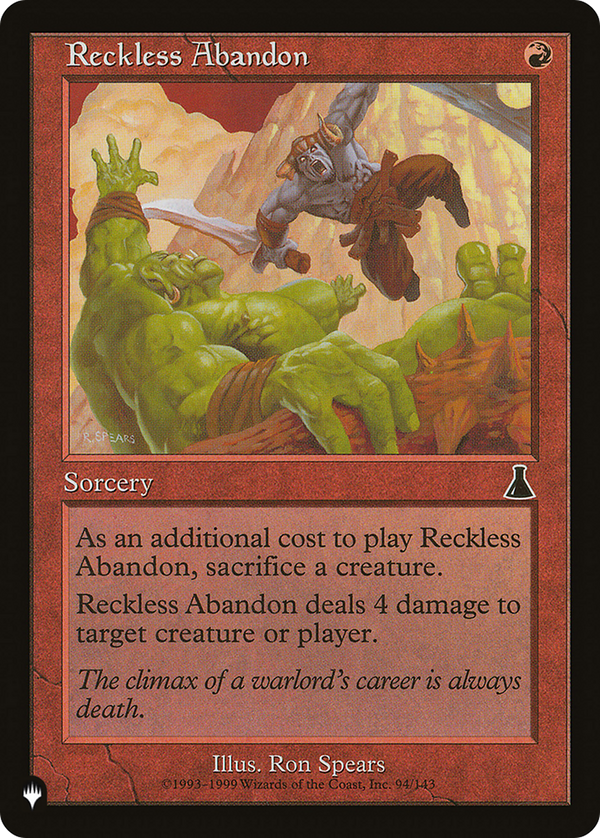 Reckless Abandon (LIST-UDS-94) - The List