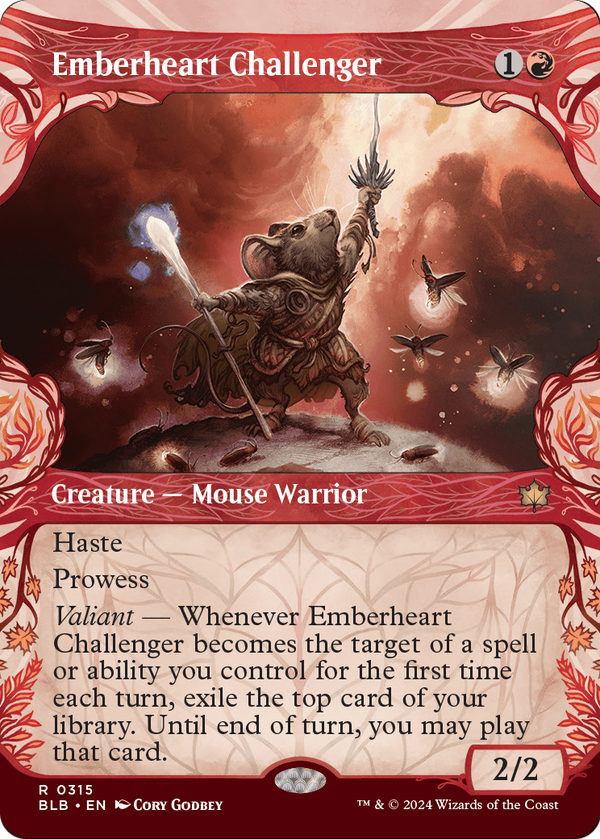 Emberheart Challenger (Showcase) (BLB-315) - Bloomburrow: (Showcase) (Borderless) Foil