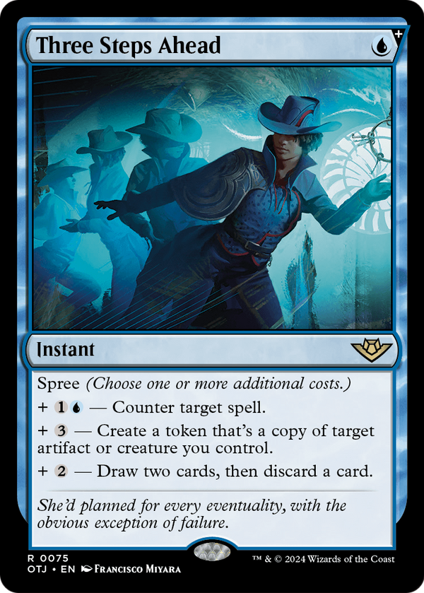 Three Steps Ahead (OTJ-075) - Outlaws of Thunder Junction: (spree) Foil