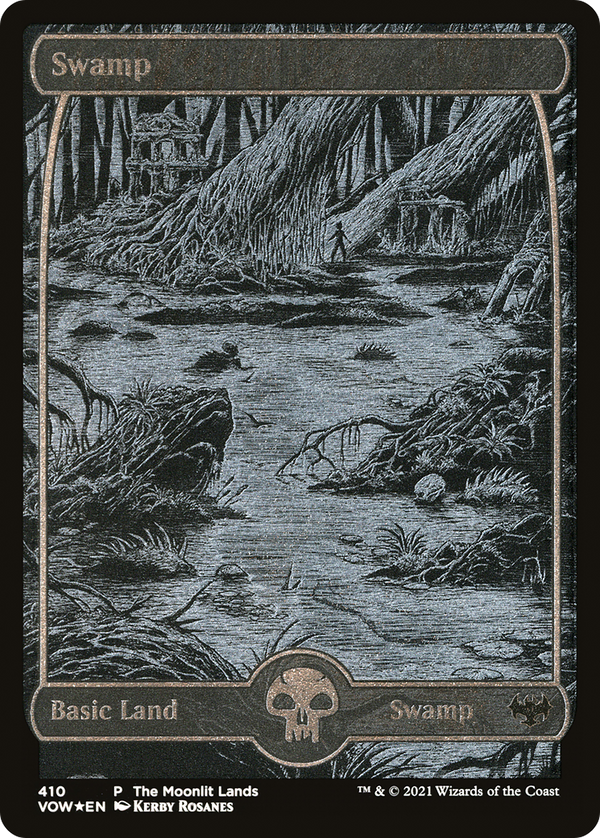 Swamp (Moonlit Land) (Foil Etched) (WPN-410) - Innistrad: Crimson Vow Foil