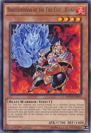 Brotherhood of the Fire Fist - Rhino (MP14-EN014) - 2014 Mega-Tins Mega Pack 1st Edition