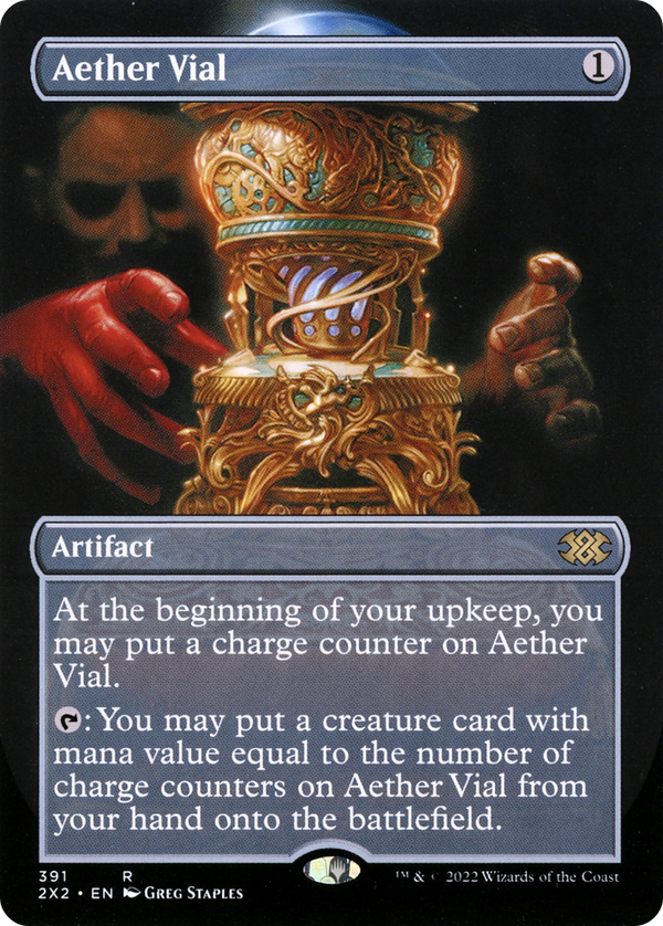 Aether Vial (Borderless) (2X2-391) - Double Masters 2022 Foil