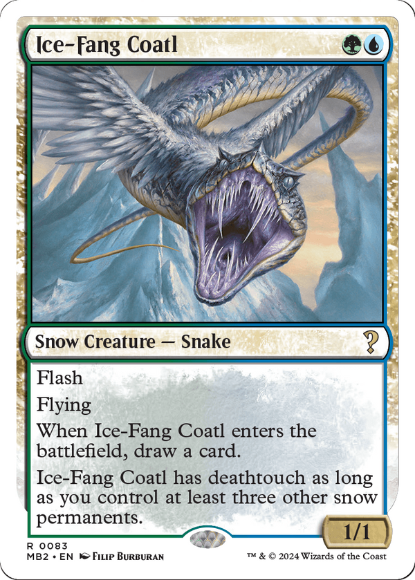 Ice-Fang Coatl (White Border) (MB2-083) - Mystery Booster 2: (snow)