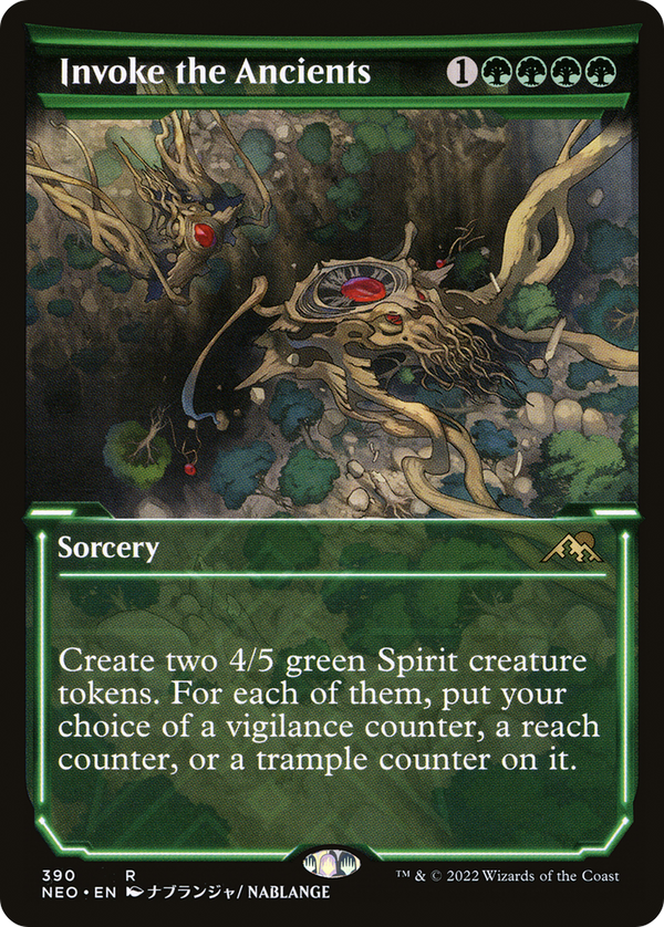 Invoke the Ancients (Showcase) (NEO-390) - Kamigawa: Neon Dynasty: (Showcase) Foil