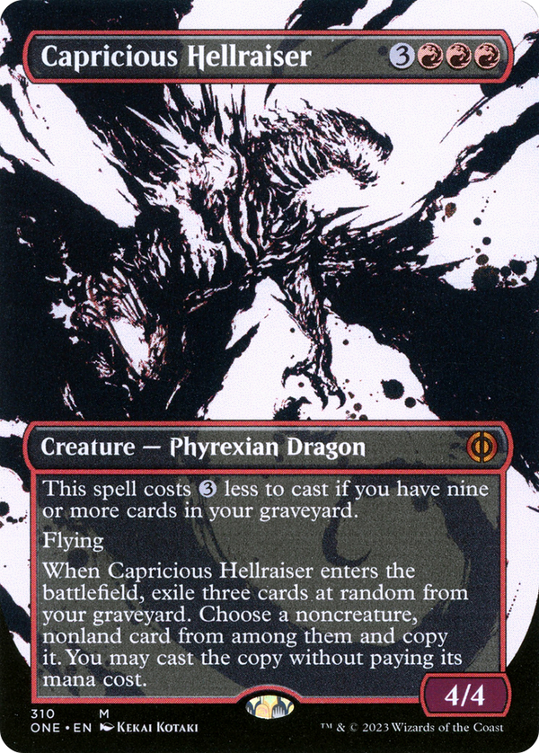 Capricious Hellraiser (Showcase) (ONE-310) - Phyrexia: All Will Be One: (Showcase) (Borderless)