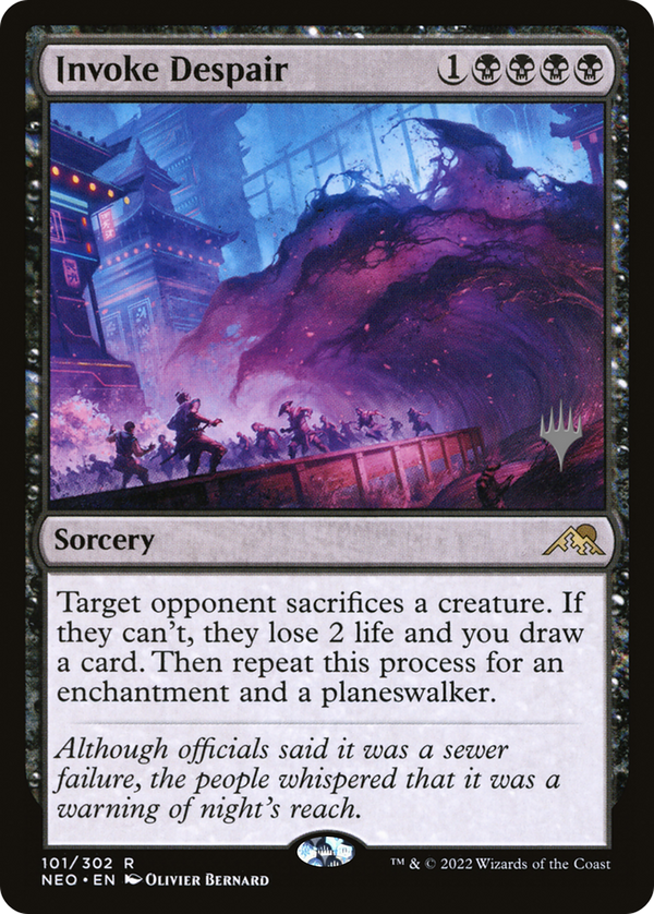 Invoke Despair (PPNEO-101) - Kamigawa: Neon Dynasty Promos Foil