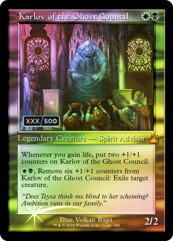 Karlov of the Ghost Council (Retro Frame) (Serial Numbered) (RVR-369) - Ravnica Remastered Foil