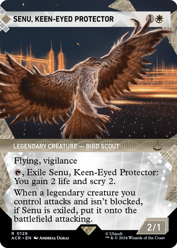 Senu, Keen-Eyed Protector (Showcase) (ACR-128) - Assassin's Creed: (Showcase) (Borderless) Foil