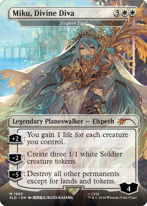 Elspeth Tirel (SLD-1585) - Secret Lair Drop / Miku, Divine Diva (Borderless)