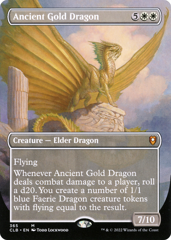 Ancient Gold Dragon (Borderless) (CLB-365) - Commander Legends: Battle for Baldur's Gate Foil