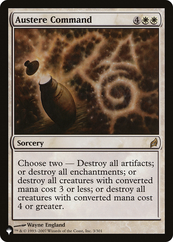Austere Command (LIST-LRW-3) - The List