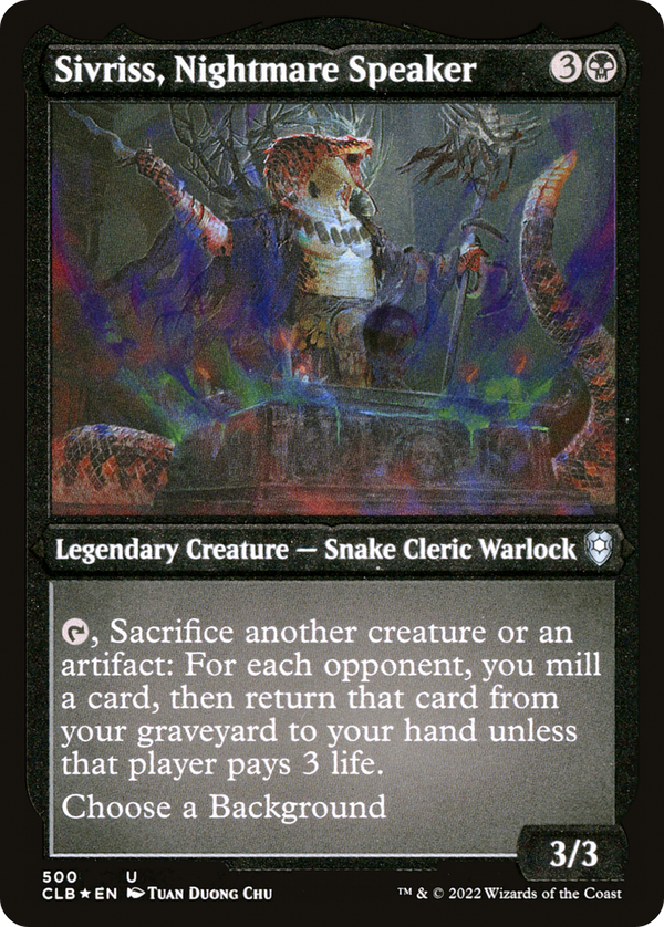 Sivriss, Nightmare Speaker (Foil Etched) (CLB-500) - Commander Legends: Battle for Baldur's Gate Foil