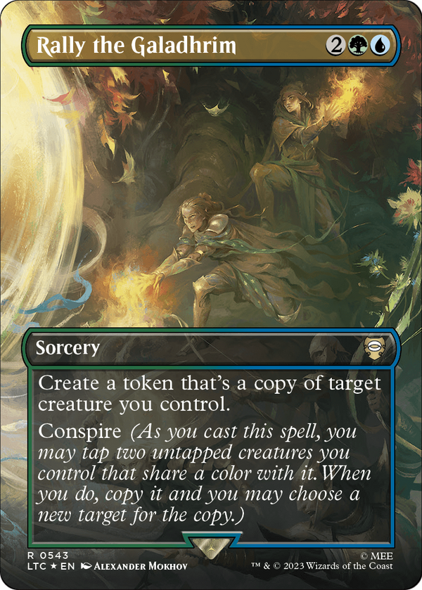 Rally the Galadhrim (Borderless) (Surge Foil) (LTC-543) - Tales of Middle-earth Commander Foil
