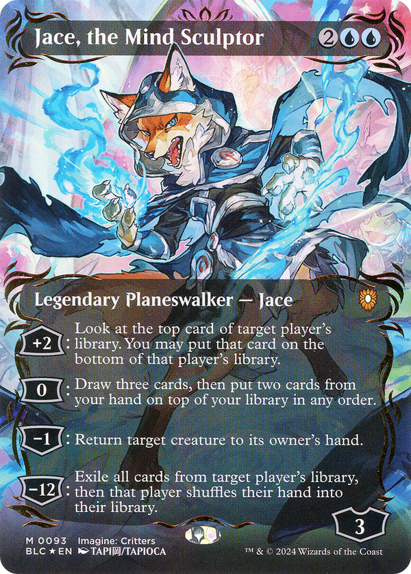 Jace, the Mind Sculptor (Borderless) (Raised Foil) (BLC-093) - Bloomburrow Commander Foil