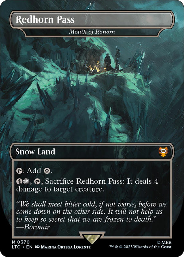 Redhorn Pass - Mouth of Ronom (LTC-370) - Tales of Middle-earth Commander / Redhorn Pass (Borderless) Foil