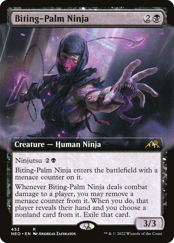 Biting-Palm Ninja (Extended Art) (NEO-452) - Kamigawa: Neon Dynasty: (Extended Art)