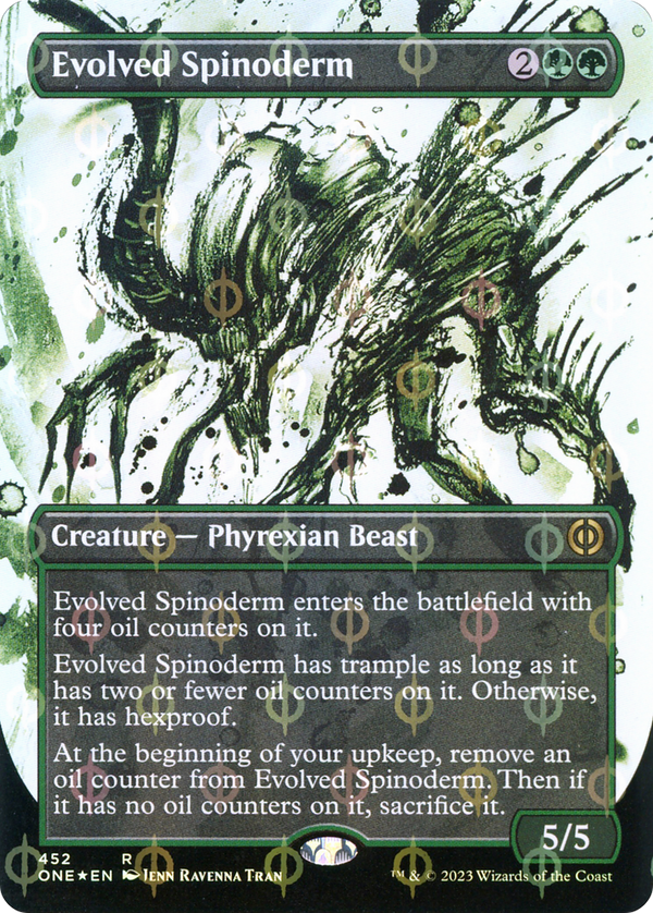 Evolved Spinoderm (Showcase) (Step-and-Compleat Foil) (ONE-452) - Phyrexia: All Will Be One: (Showcase) (Borderless) Foil