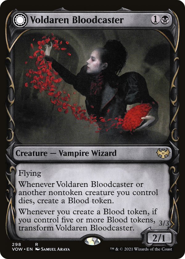 Voldaren Bloodcaster (Showcase) (VOW-298) - Innistrad: Crimson Vow: (Showcase, Double Faced Transform) Foil
