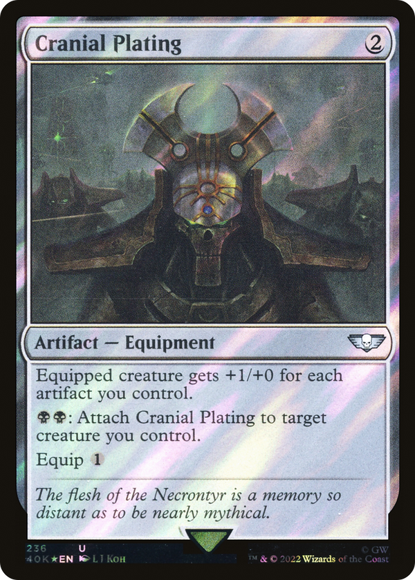 Cranial Plating (Surge Foil) (40K-236) - Warhammer 40,000 Commander Foil