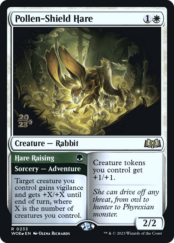 Pollen-Shield Hare (PRE-233) - Wilds of Eldraine Promos Foil