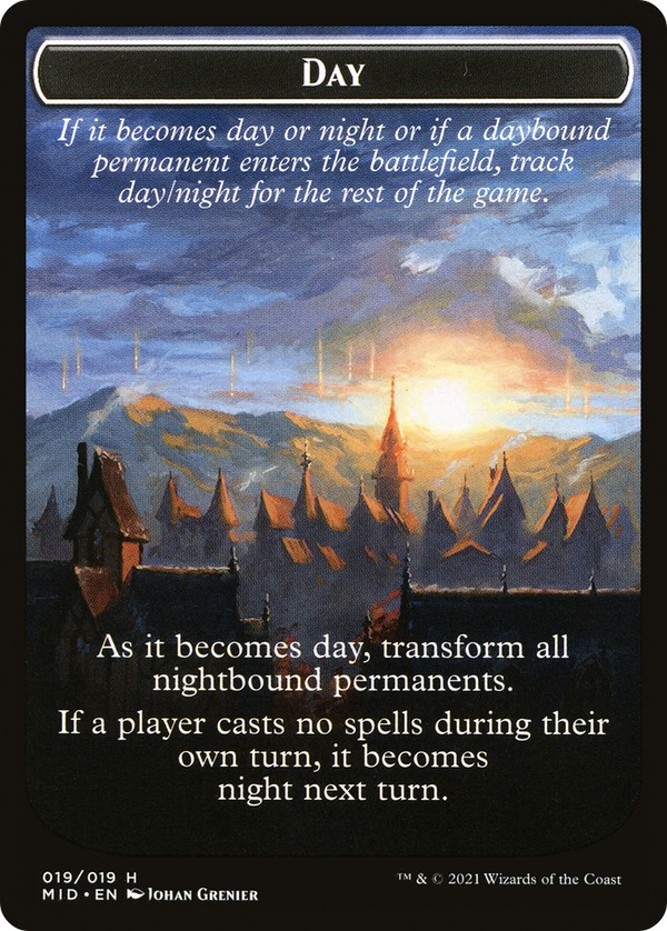 Day // Night (TMID-019) - Innistrad: Midnight Hunt Tokens