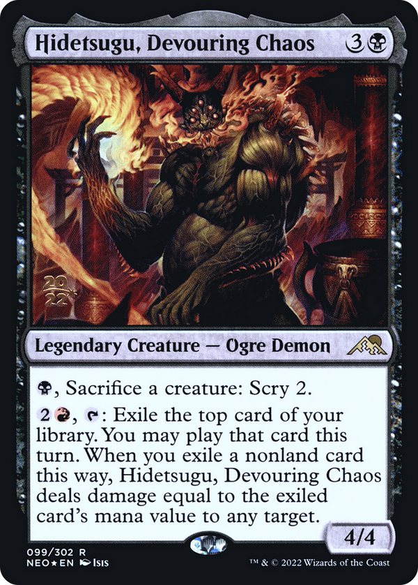 Hidetsugu, Devouring Chaos (PRE-099) - Kamigawa: Neon Dynasty Promos Foil