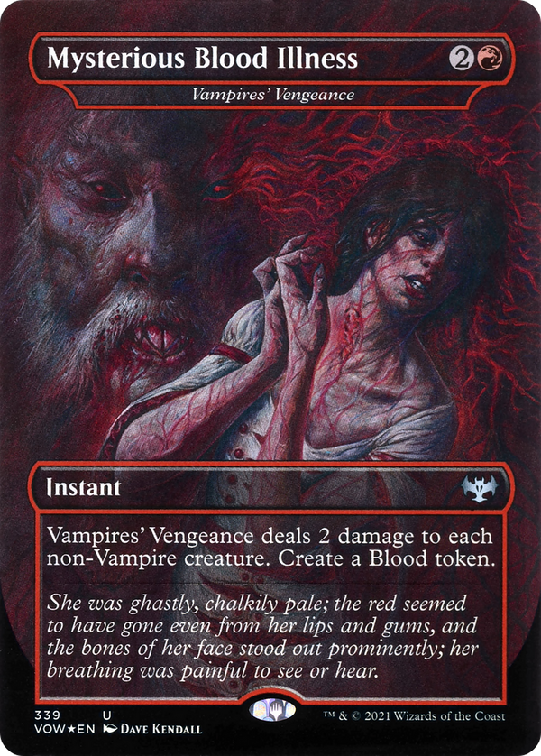 Mysterious Blood Illness - Vampires' Vengeance (VOW-339) - Innistrad: Crimson Vow / Mysterious Blood Illness (Borderless)