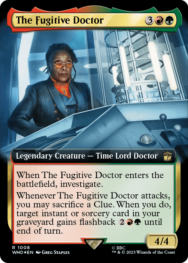 The Fugitive Doctor (Extended Art) (Surge Foil) (WHO-1008) - Doctor Who: (Extended Art) Foil