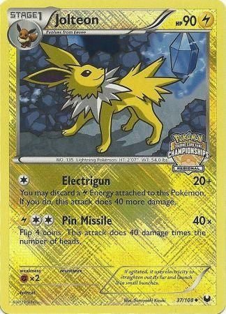 Jolteon - 37/108 (Regional Championships)/108  - Reverse Holofoil League & Championship Cards - Promo