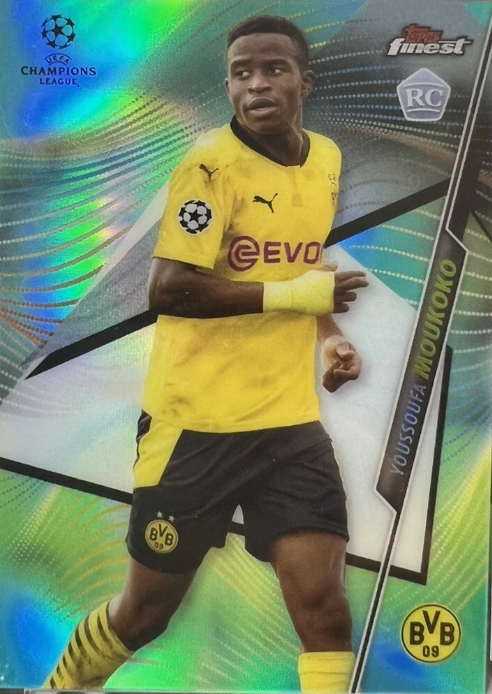 2020 FINEST UEFA CHAMPIONS LEAGUE #62 YOUSSOUFA MOUKOKO AQUA REFRACTOR