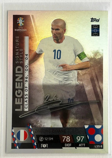 2024 TOPPS MATCH ATTAX UEFA EURO 2024 LEGEND SIGNATURE STYLE #LSS8 ZINEDINE ZIDANE